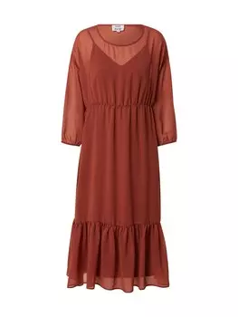 Платье миди ONLY Knitted dress ONLLEA, коричневый