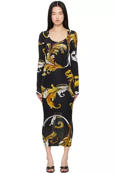 Платье миди Outline Barocco Versace Jeans Couture, мультиколор