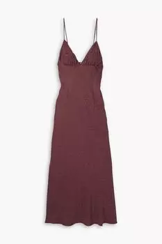 Платье миди Palermo из атласа и жаккарда RIXO, мерло