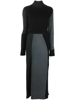 Платье миди Patchwork MM6 Maison Margiela, зеленый