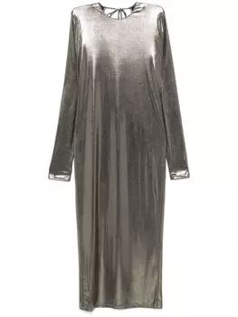 Платье миди Patrizia Pepe из ламинированного материала, золотой