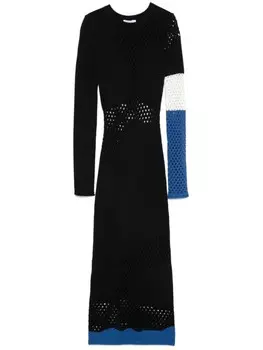 Платье миди Patrizia Pepe с ажурной вязкой и деталями, черный
