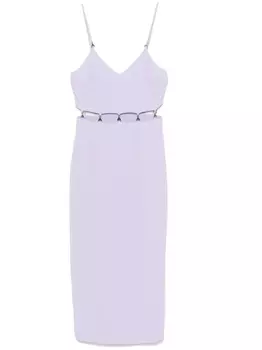 Платье миди Patrizia Pepe с бляшкой-логотипом, фиолетовый