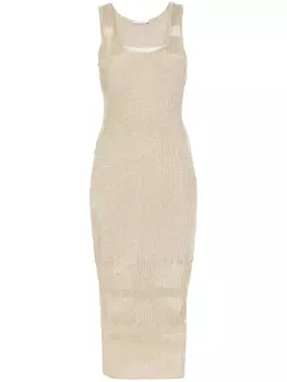 Платье миди Patrizia Pepe с люрексом, золотой