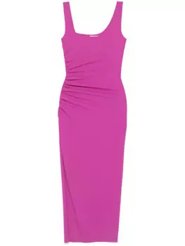 Платье миди Patrizia Pepe со сборками, фиолетовый