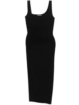 Платье миди Patrizia Pepe со сборками, черный