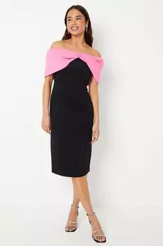 Платье миди Petite Bardot с аквалангом Coast, черный