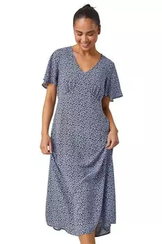 Платье миди Petite Ditsy с узором пейсли Roman, синий