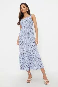 Платье миди Petite сиреневого цвета с бахромой и бретелями Dorothy Perkins, фиолетовый