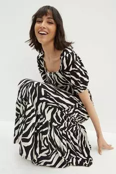 Платье миди Petite Zebra с завязкой на спине Dorothy Perkins, мультиколор