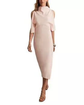 Платье миди Petra с открытыми плечами REISS, розовый