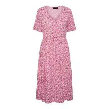 Платье миди Pieces Tala String Tie Short, розовый