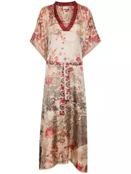 Платье миди Pierre-Louis Mascia Aloe, нейтральный