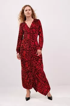 Платье миди Preen с оборками Next, красный