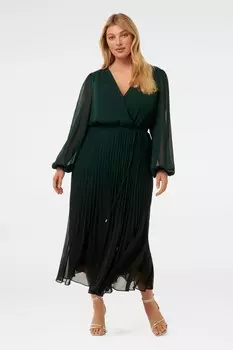 Платье миди Priscilla curve со складками Forever New, зеленый