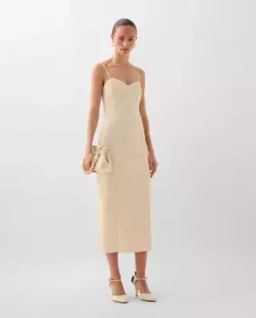 Платье миди приталенного кроя Scalpers, бежевый