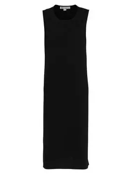 Платье миди прямого кроя из крепа Caroline Rose, черный