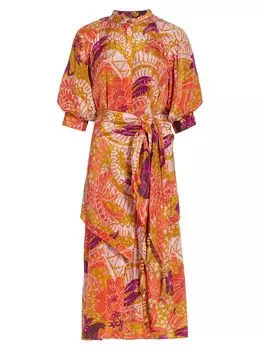 Платье миди прямого кроя Jungle Panther Farm Rio, бежевый