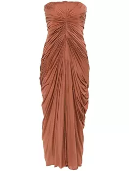 Платье миди Radiance с бюстье Rick Owens, коричневый