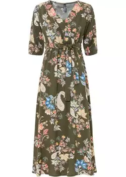 Платье миди Rainbow, зеленый