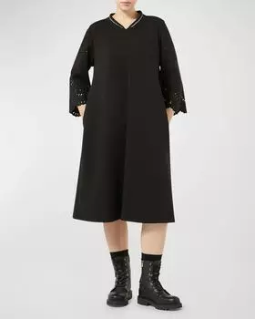 Платье миди размера плюс Editta с вырезом и молнией спереди Marina Rinaldi, цвет Black