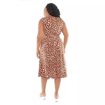 Платье миди размера плюс с поясом и вырезом-капелькой London Times London Times