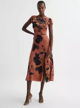 Платье миди Reiss Floella, розовое