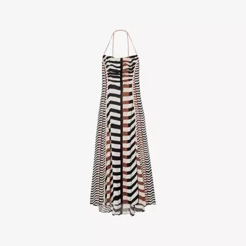 Платье миди Reiss Georgie из ткани в клетку, черный