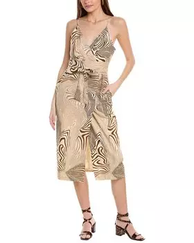 Платье миди Reiss Rosie из льняной смеси, коричневый