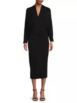 Платье миди Renee C. с рукавами «летучая мышь», черный