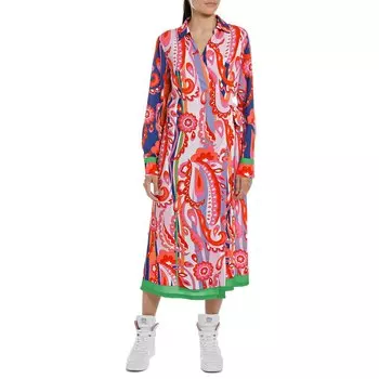 Платье миди Replay W9023.000.73946 Long Sleeve, красный
