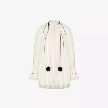 Платье миди Rive из эластичного хлопка с помпонами Max Mara, слоновая кость