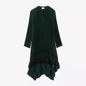 Платье миди Riverso со складками и открытым вырезом Claudie Pierlot, цвет verts