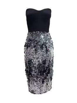 Платье миди Robin с деталями Dress The Population, мультиколор