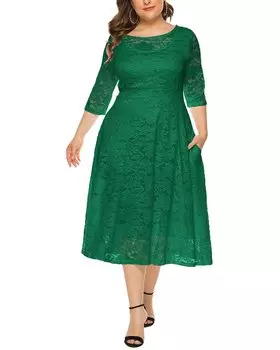 Платье миди ROMANISSA, зеленый