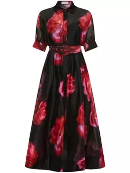 Платье миди Rosina с цветочным принтом Rebecca Vallance, черный