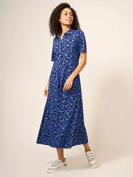 Платье-миди-рубашка-рубашка White Stuff Rua, синий/разноцветный