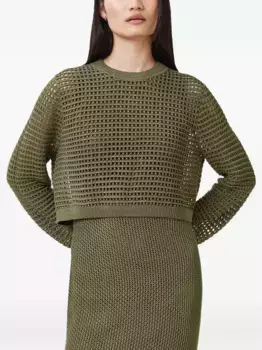 Платье миди рыхлой вязки AllSaints, зеленый