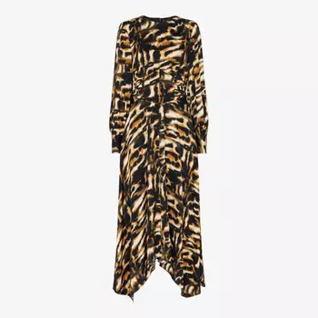 Платье миди с абстрактным принтом и асимметричным подолом Whistles, мультиколор