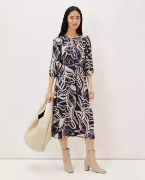 Платье миди с абстрактным принтом Phase Eight, мультиколор