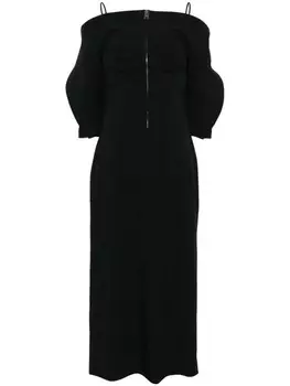 Платье миди с эффектом потертости Del Core, черный