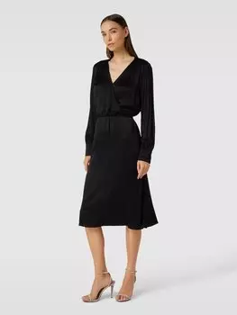 Платье миди с эффектом запаха Milano Italy, черный