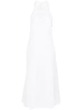 Платье миди с английской вышивкой THOM BROWNE, белый
