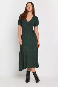 Платье миди с анималистичным принтом Long Tall Sally, зеленый