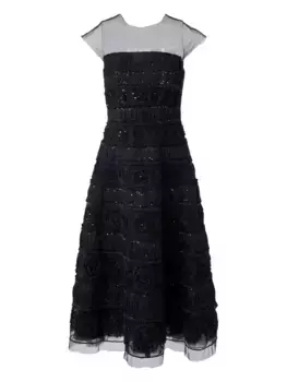 Платье миди с аппликацией Carolina Herrera, черный