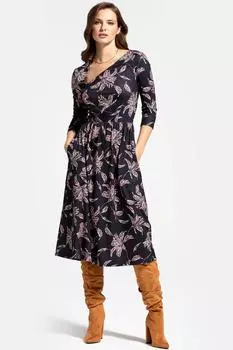 Платье миди с асимметричным вырезом Hot Squash, черный