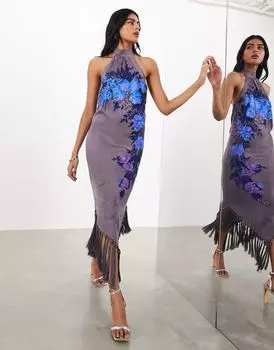 Платье миди с бахромой и бахромой по подолу ASOS EDITION