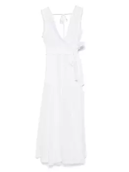 Платье миди с бахромой P.A.R.O.S.H., белый