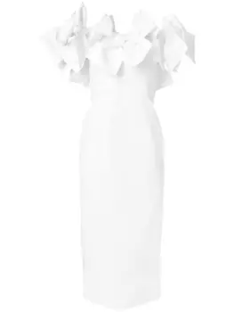 Платье миди с бантами Carolina Herrera, белый