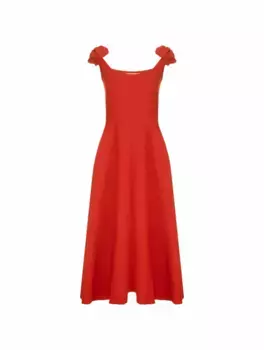 Платье миди с бантами Valentino Garavani, красный